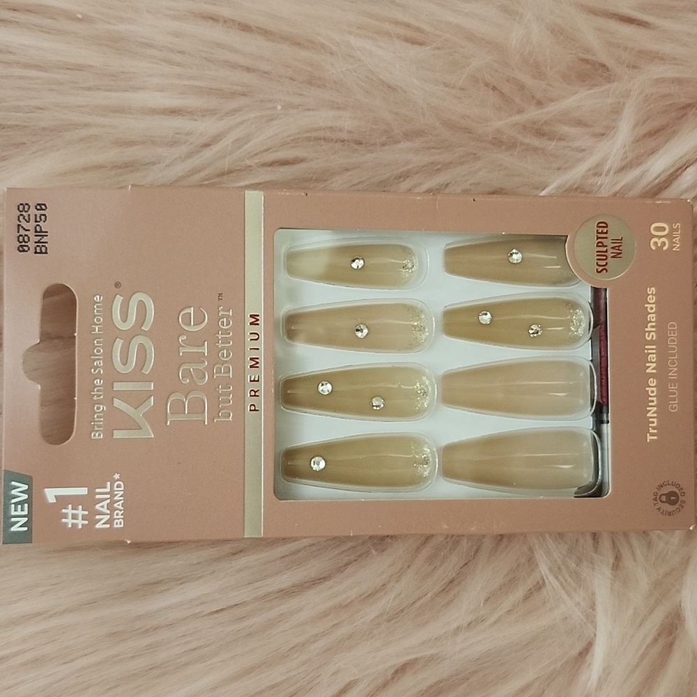 Brand New KISS BARE BUT BETTER PREMIUM False Nails-XL